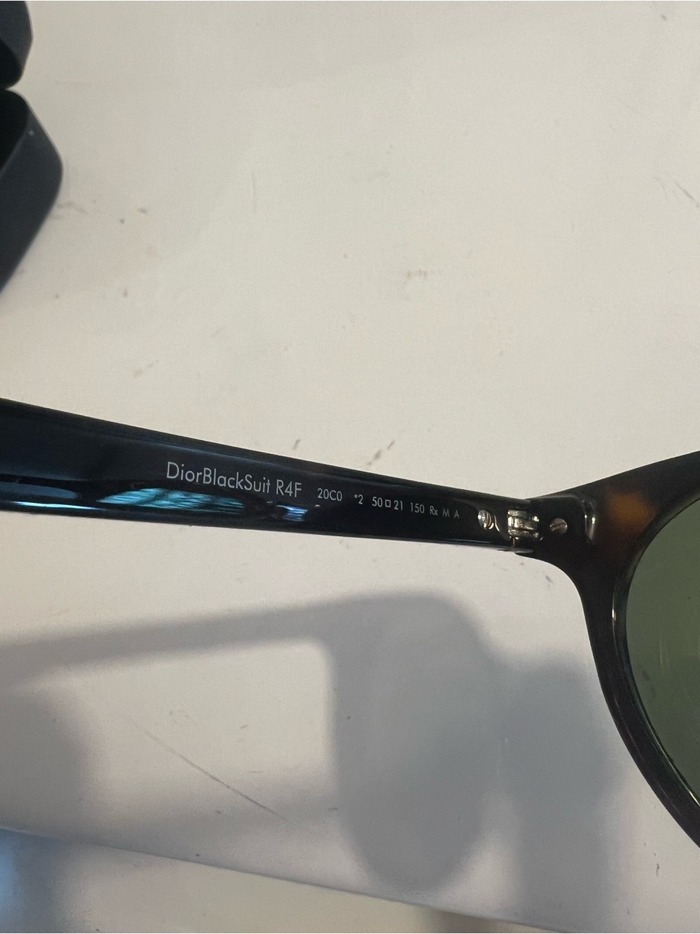 Dior BlackSuit Tortoiseshell Frame Sunglasses with Green Lenses